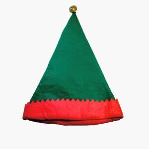 Elf Hat Costume Green Red Felt Jingle Bell Christmas Prop